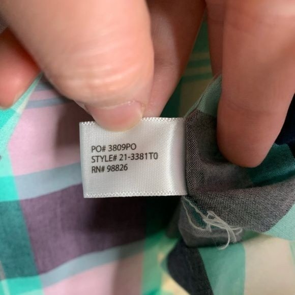 U.S. Polo Assn. Blouse Purple Green Black Plaid Button Down Shirt Casual Small - Picture 11 of 12